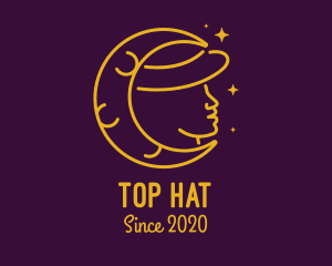 Woman Moon Hat logo design