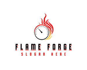 Speed Fire Speedometer logo design