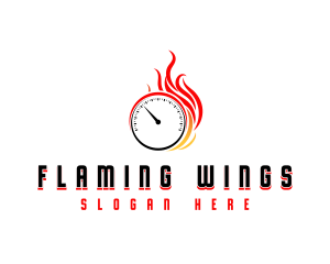 Speed Fire Speedometer logo design