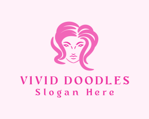 Pink Beauty Woman logo design