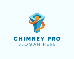 3D Modern Chimney logo design