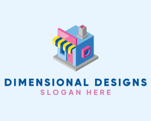 Cute 3D Market logo design