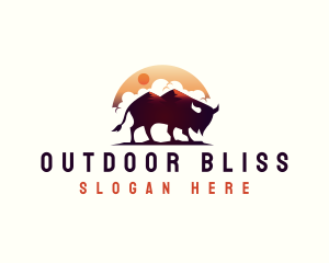 Bison Mountaineer Adventure logo design