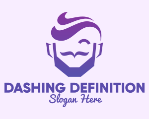 Violet Hipster Guy logo