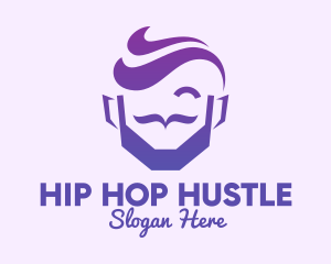 Violet Hipster Guy logo design