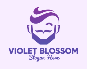 Violet Hipster Guy logo design