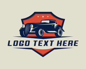 Car - Retro Car Crest logo design