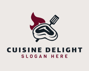 Flaming Steak Grill logo design