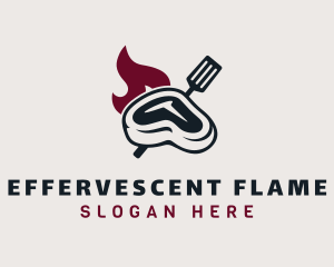 Flaming Steak Grill logo design