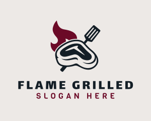 Flaming Steak Grill logo design