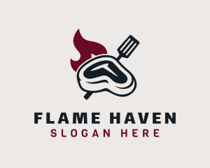 Flaming Steak Grill logo design