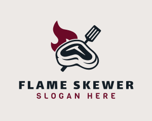 Flaming Steak Grill logo design