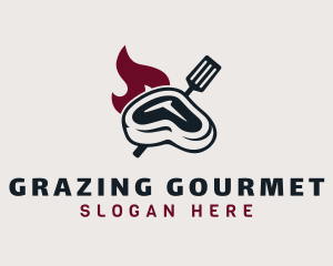 Flaming Steak Grill logo design