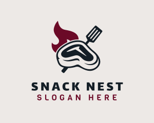 Flaming Steak Grill logo design