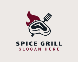 Flaming Steak Grill logo design