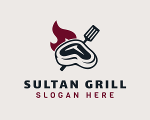 Flaming Steak Grill logo design