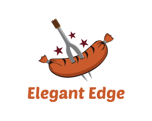 Carving Fork Sausage logo design