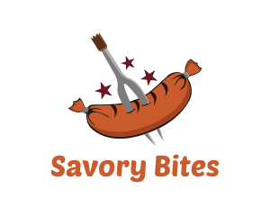 Carving Fork Sausage logo design