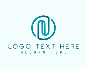 Round Tech Letter N Logo