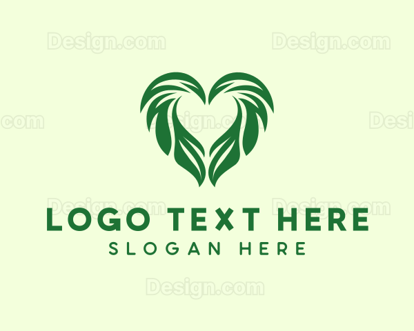 Heart Leaf Agriculture Gardening Logo