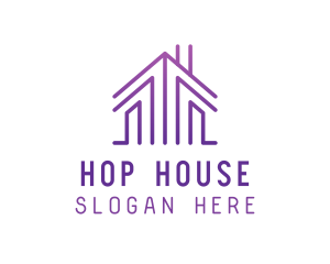 Purple House Real Estate logo design