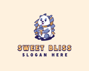 Panda Gelato Dessert logo design