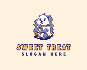 Panda Gelato Dessert logo design