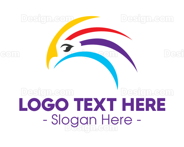 Colorful Bird Feathers Logo