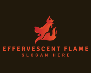 Roasted Chicken Flame logo design