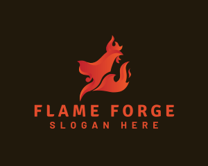 Roasted Chicken Flame logo design