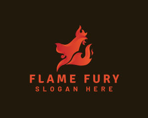 Roasted Chicken Flame logo design