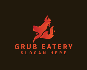 Roasted Chicken Flame logo design