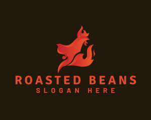 Roasted Chicken Flame logo design