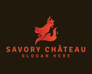 Roasted Chicken Flame logo design