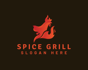 Roasted Chicken Flame logo design