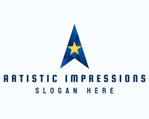 Creative Star Letter A logo design