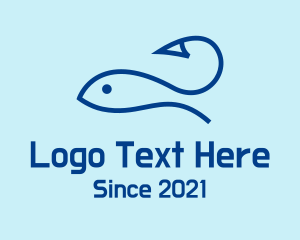 Blue Fishing Hook logo