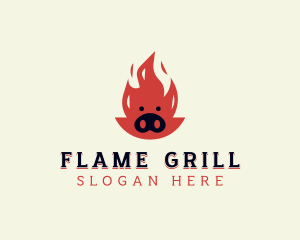 Pork BBQ Grill logo design