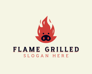 Pork BBQ Grill logo design