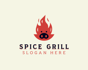 Pork BBQ Grill logo design