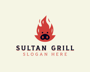 Pork BBQ Grill logo design