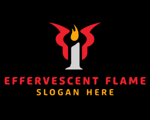 Candle Flame Horns  logo design