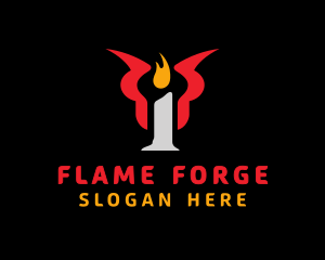 Candle Flame Horns  logo design