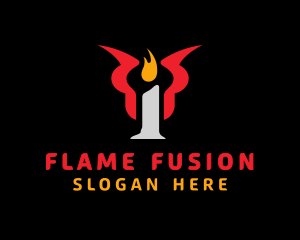 Candle Flame Horns  logo design