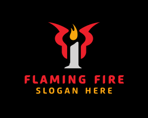 Candle Flame Horns  logo design