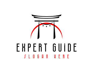 Asian Torii Gate Arch logo design