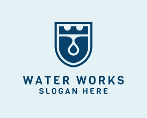 Crown Water Droplet logo design