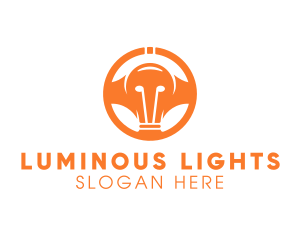 Light Bulb Wheel logo design