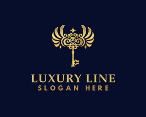 Luxury Wing key  logo design