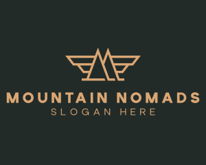 Mountain Wings Letter M logo design